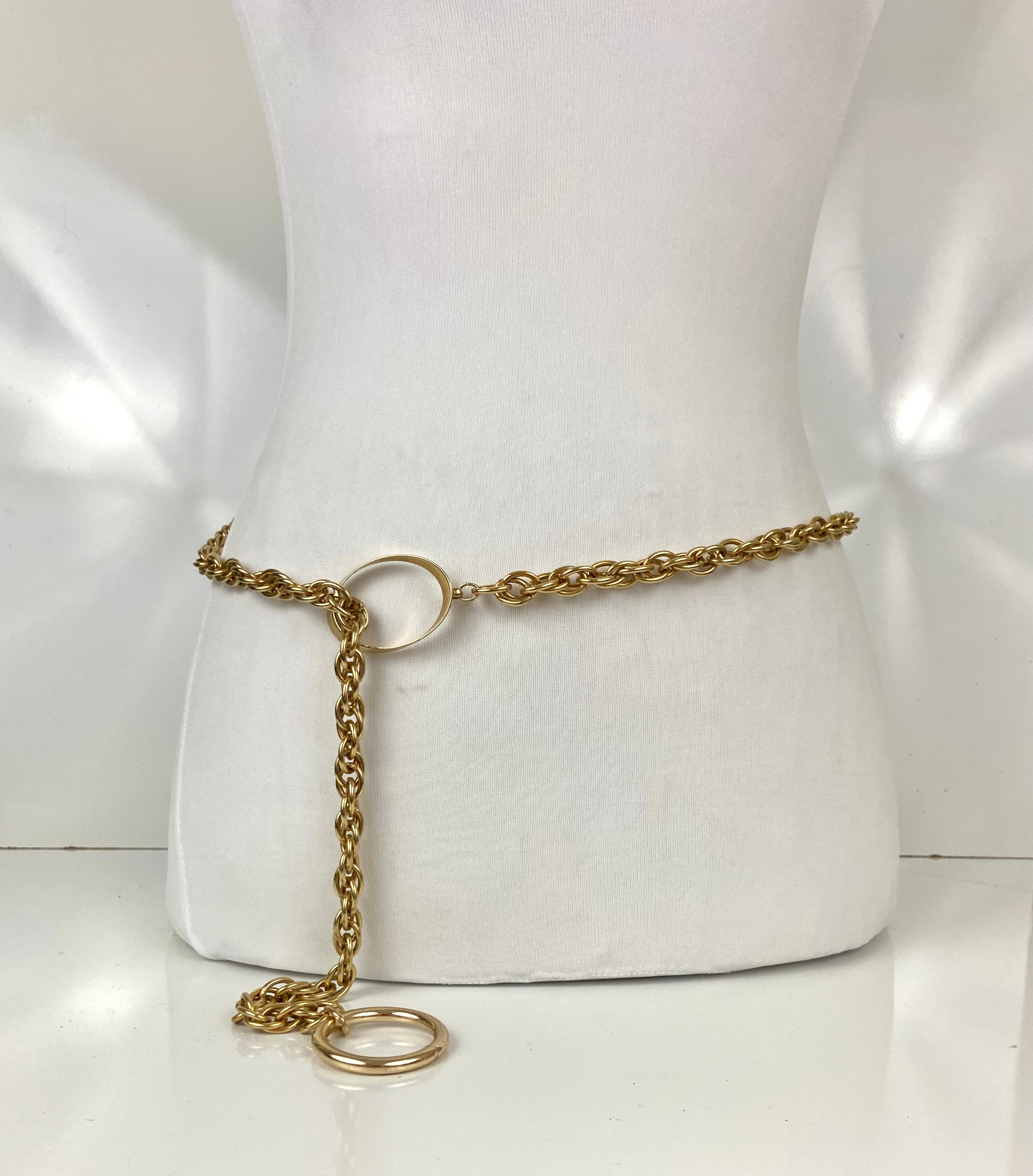 Boho Style Gold Tone Chain
Hook Buckle Belt