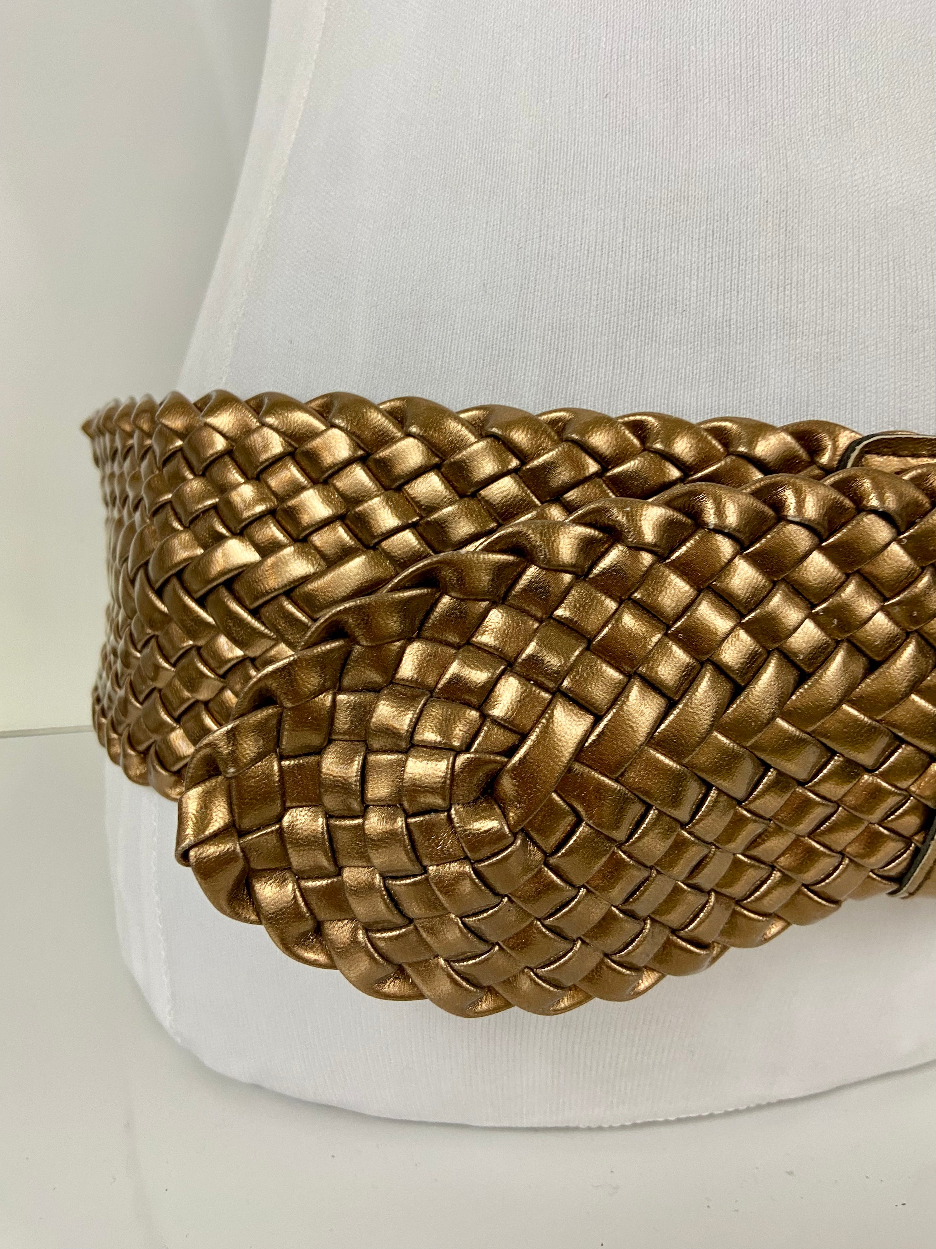 80's Vintage Woven Metallic Gold Braided
Belt
