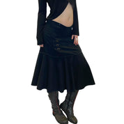 Vintage Parisian Gothic Midi Skirt (S/M)