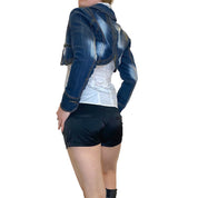 Y2K Denim Cropped Bolero Jacket (S)