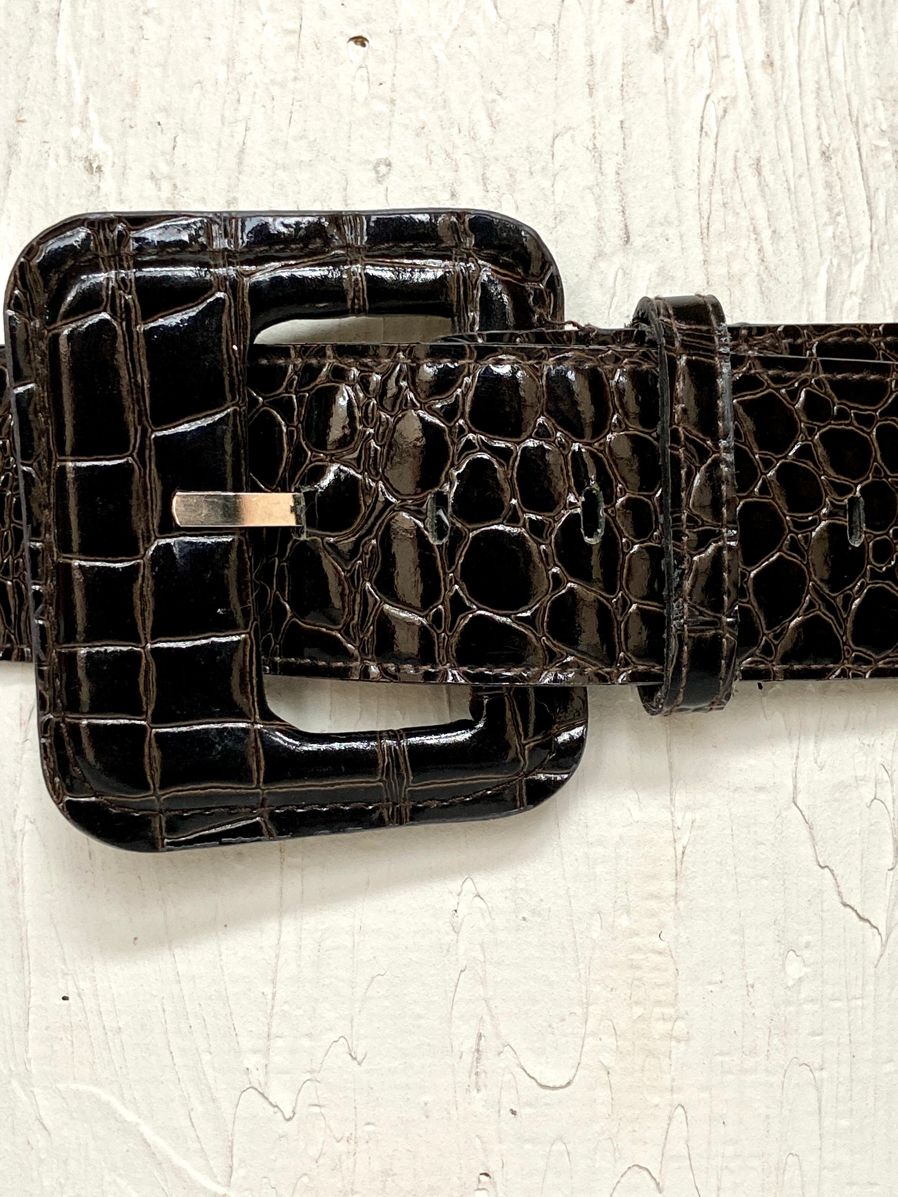 Croc leather belt