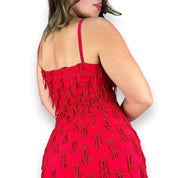 90s Red Hot Fringe Dress (S)