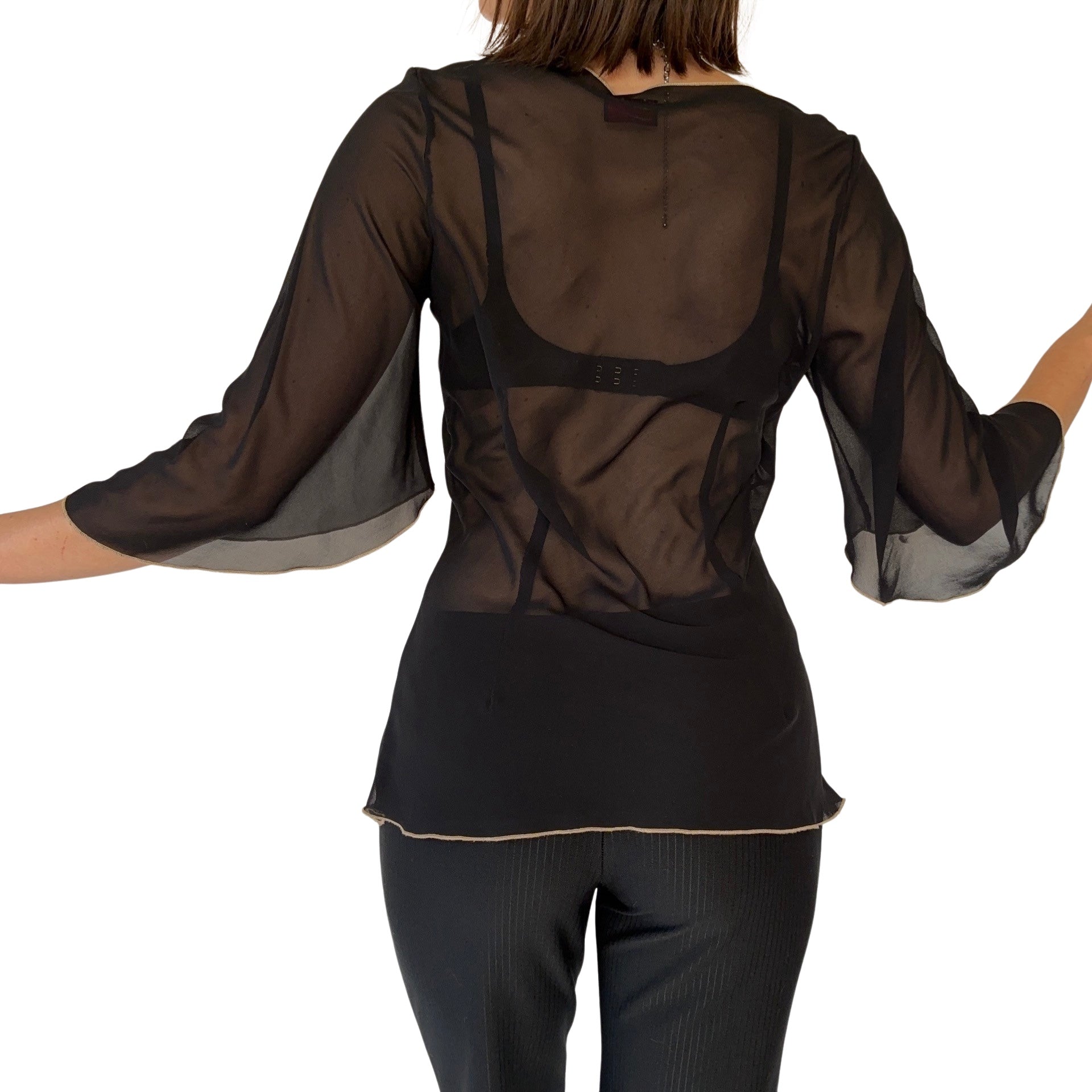 90s Sheer Flowy Top (M)
