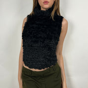 Bebe 90's Fuzzy Turtleneck Tank (S/M)