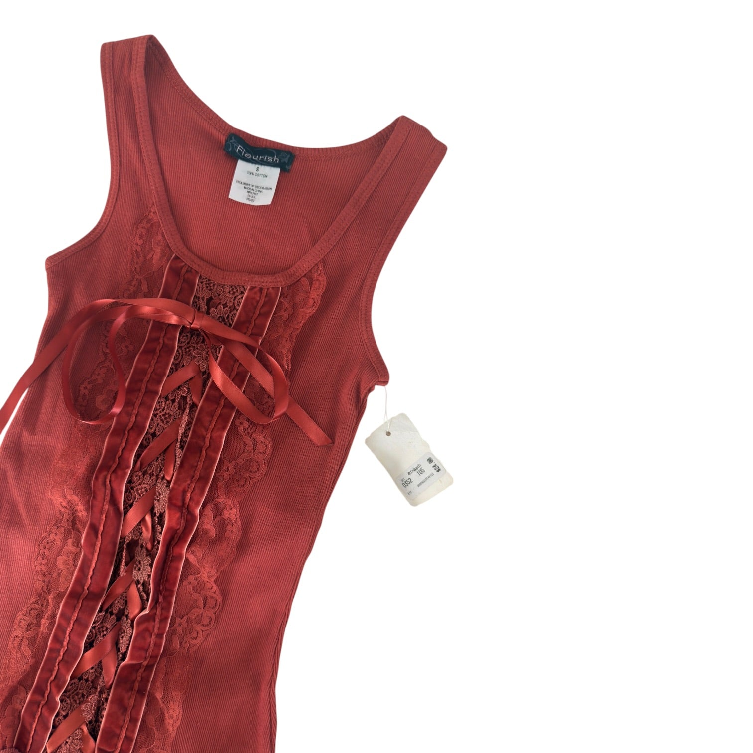 Y2K deadstock lace coquette tank (S)