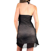 3 Suisses French Y2K Coquette Halter Dress (XS)