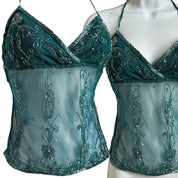Charlotte Russe embellished y2k halter top (S-M)