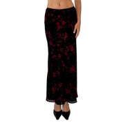 90s Floral Maxi Skirt (XS/S)