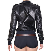 Y2K Black Leather Moto Jacket (S)