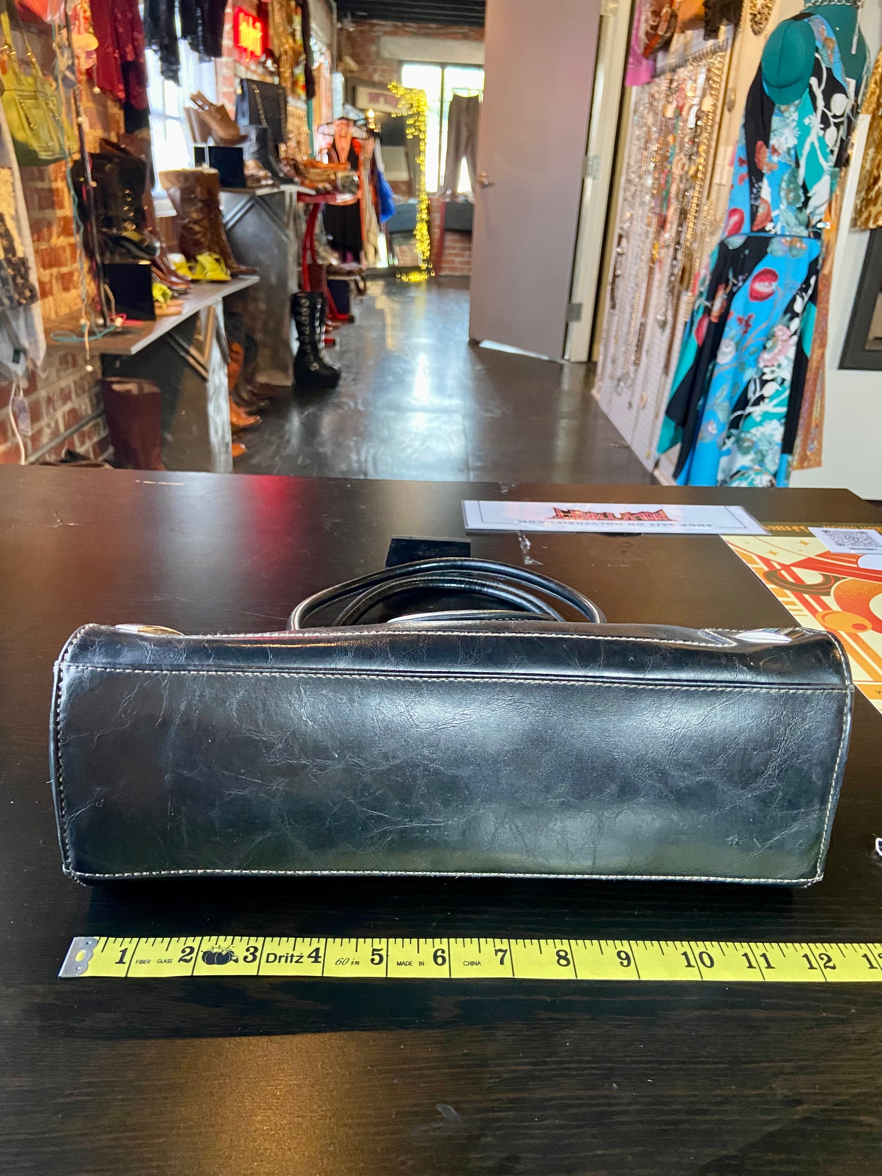 Black Leather Shoulder Bag