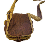 Vintage faux shearling over the shoulder bag