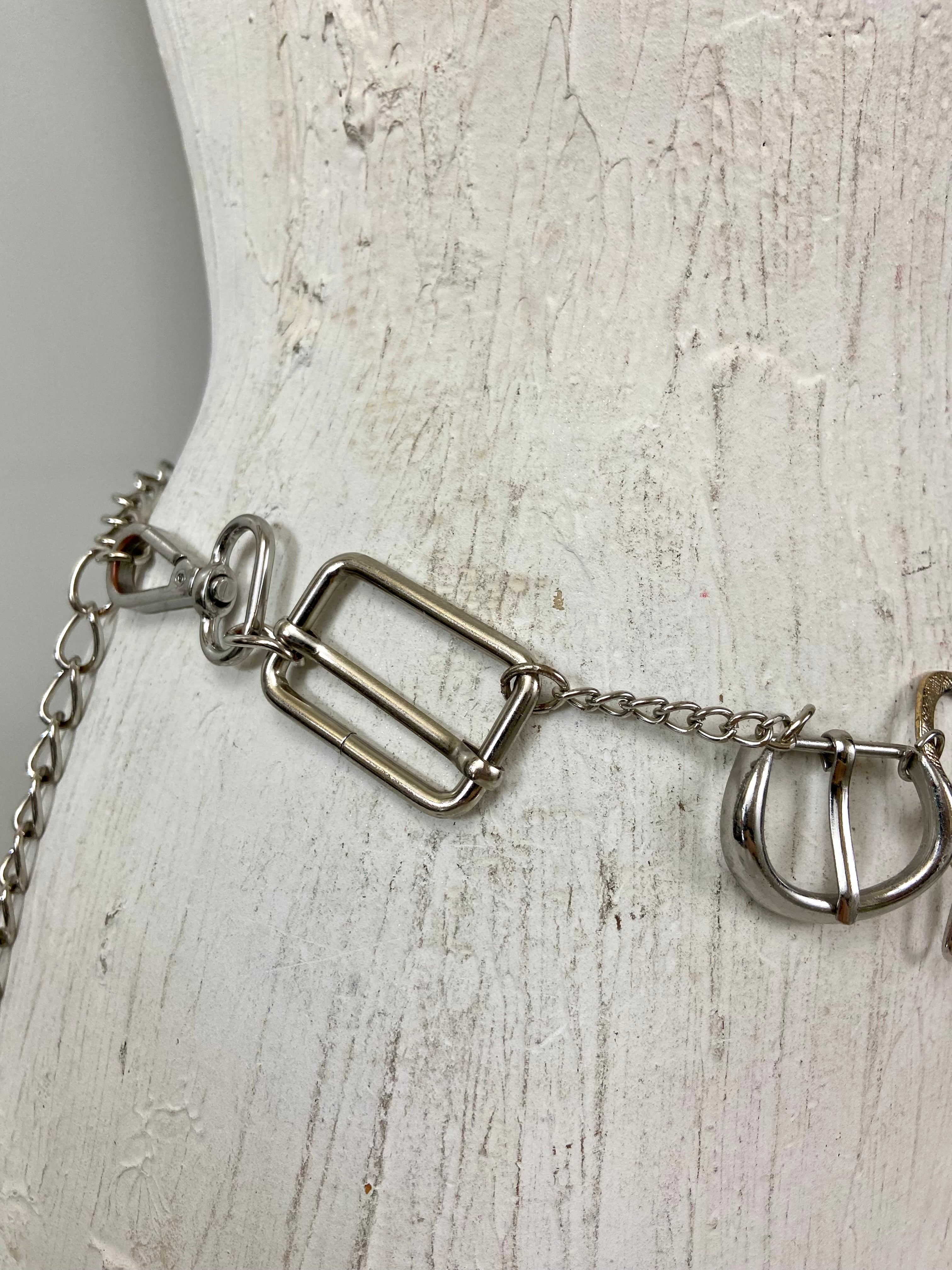 Lots of toys in a chain belt
