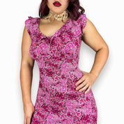 Y2K Paisley Magenta Midi Dress (M)