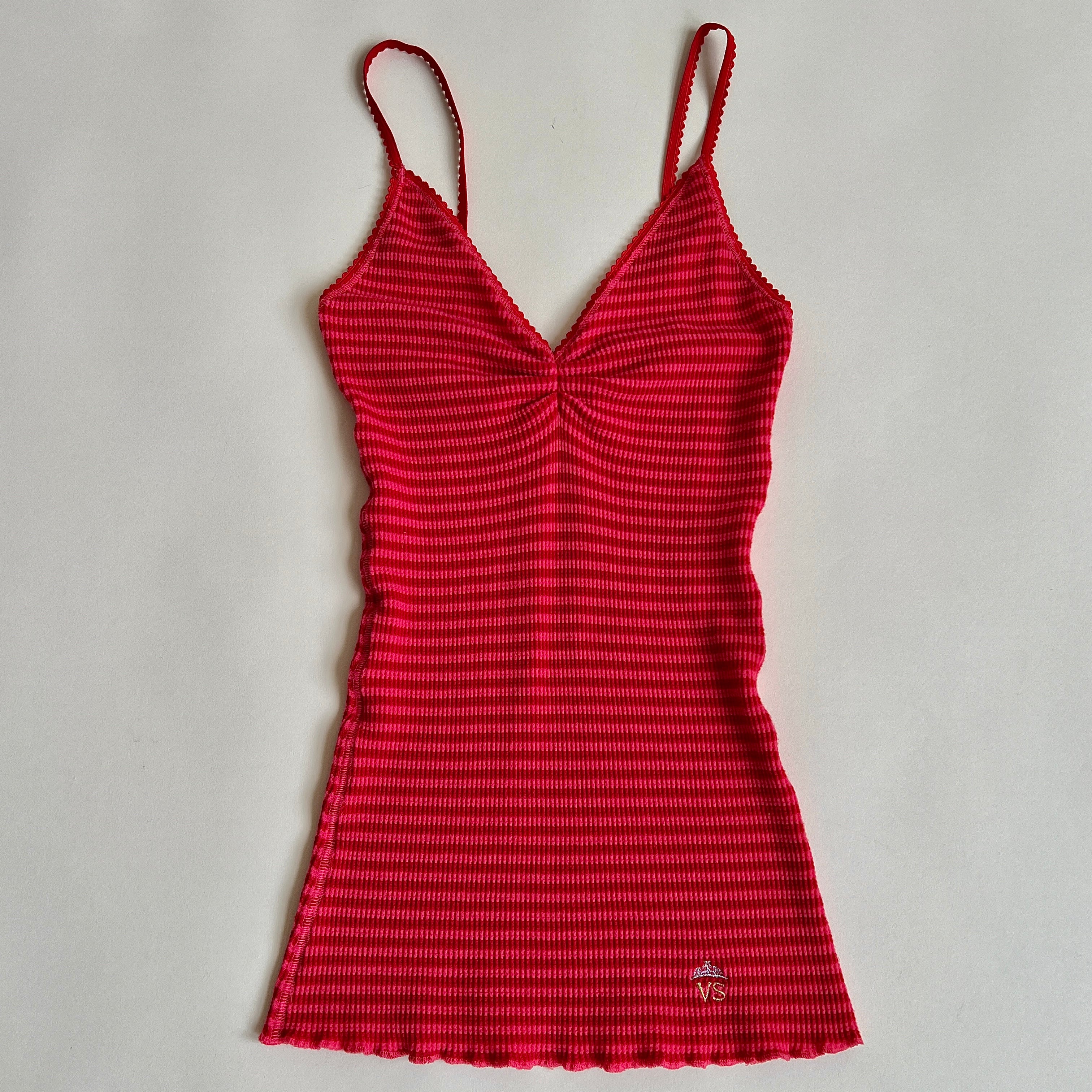 2000s VS pink stripe cami (xs/s)