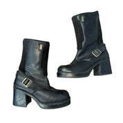 90s Leather Chunky Platform Boots (7.5)