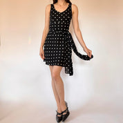 90s Polka Dot Mini Dress & Scarf Set (XS)