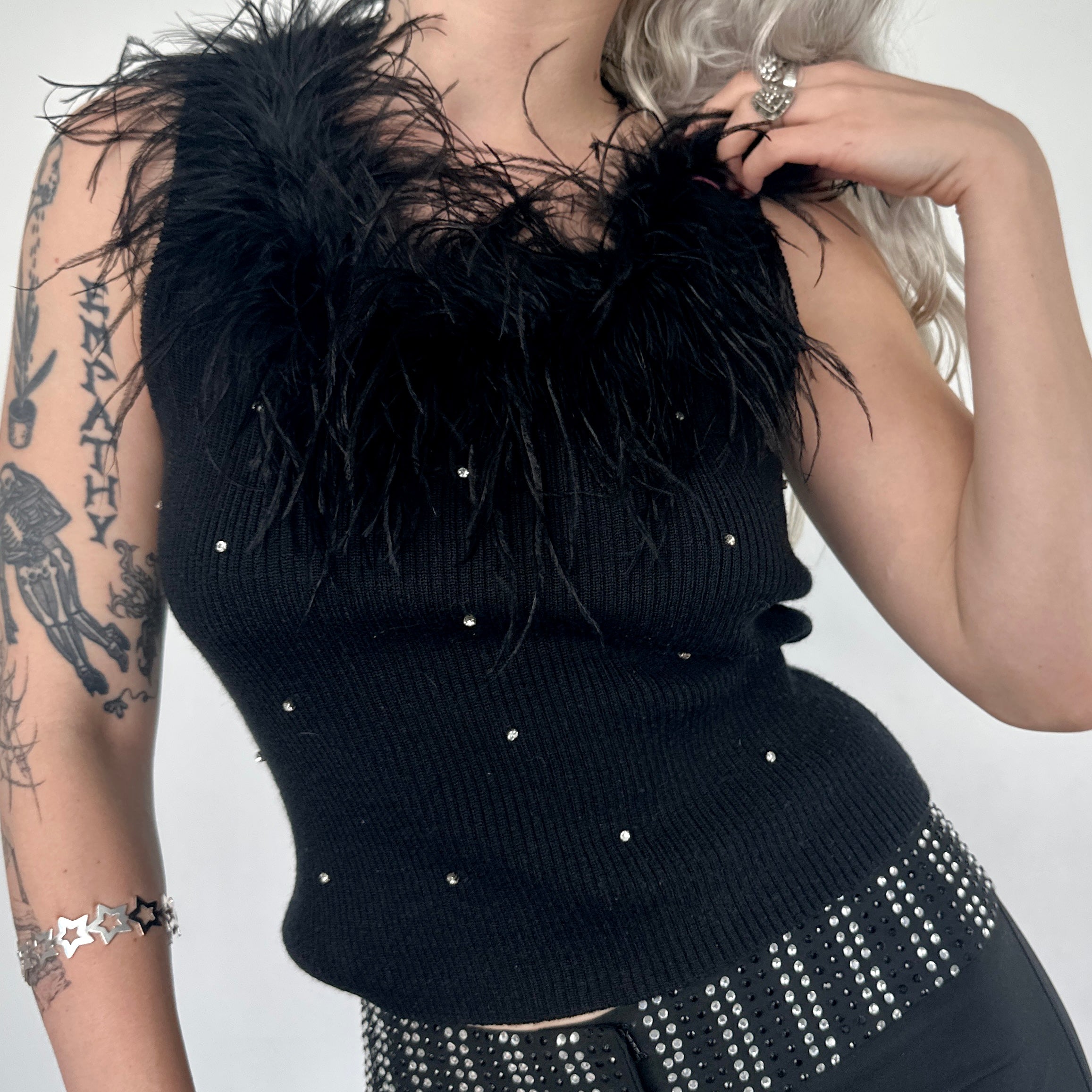 90s Feather Crystal Top (S)