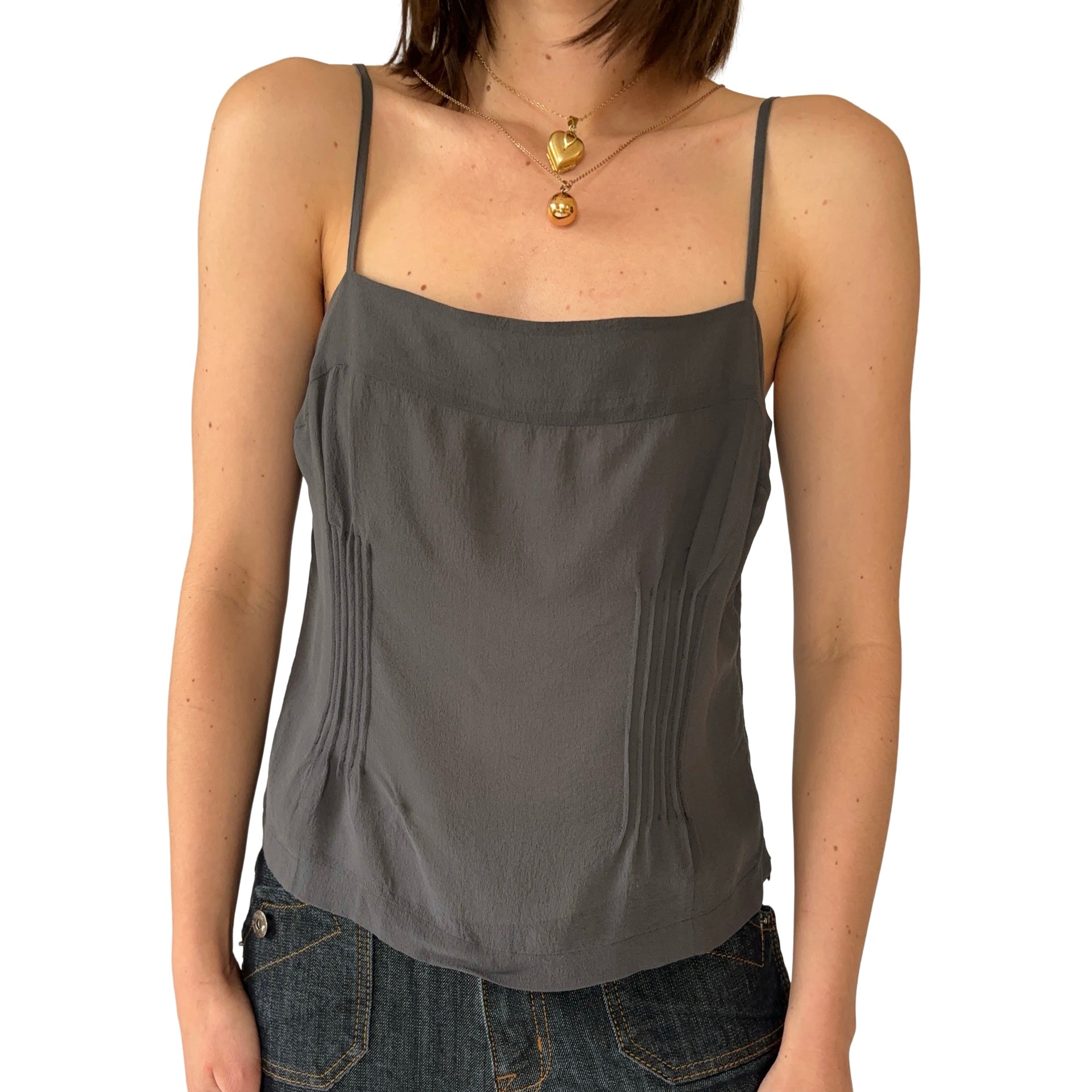 2000s Armani Silk Slate Tank (S/M)