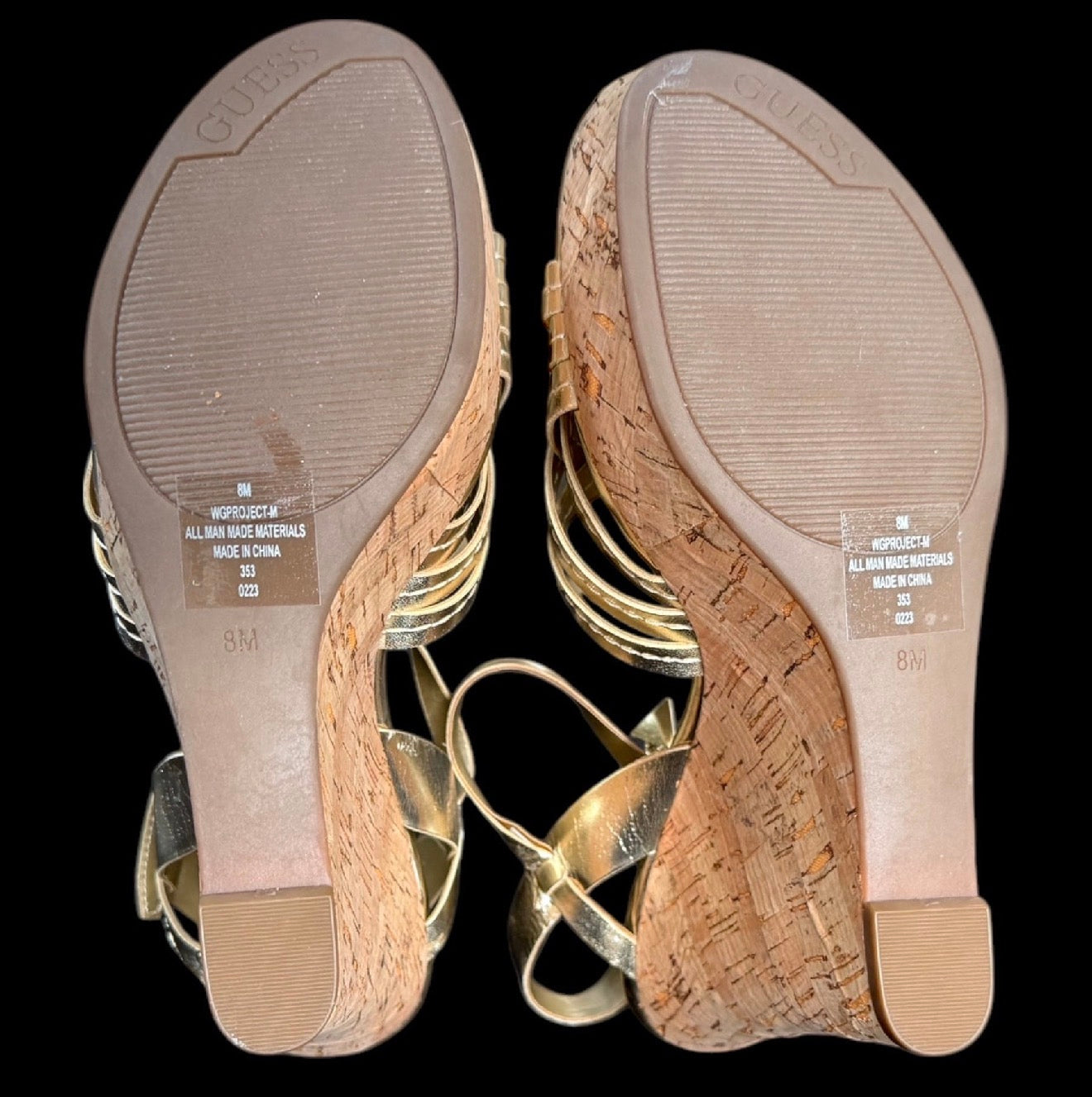 Guess Gold Platform Wedge Sandals (8)