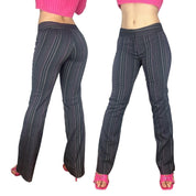 Early 2000s Grey & Pink Pinstripe Flares (S)