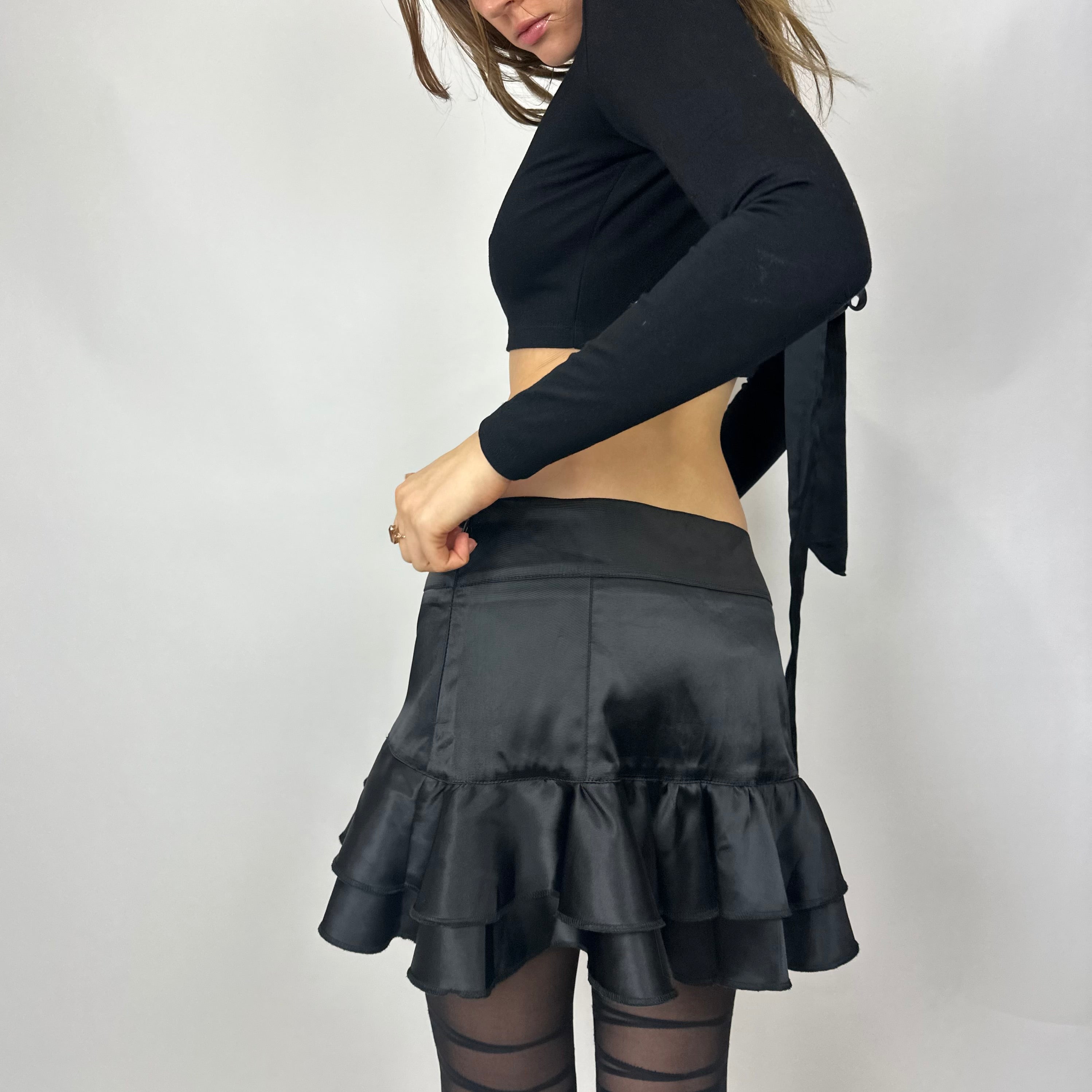 Morgon De Toi Nior Satin Flare Mini Skirt (s/m)