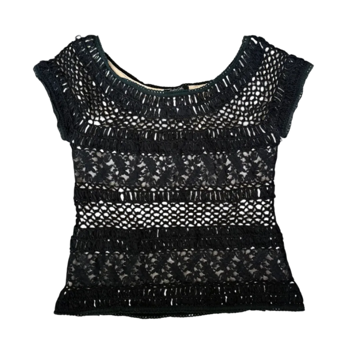 Dolce Cabo Black & Cream Crotchet Blouse (L)