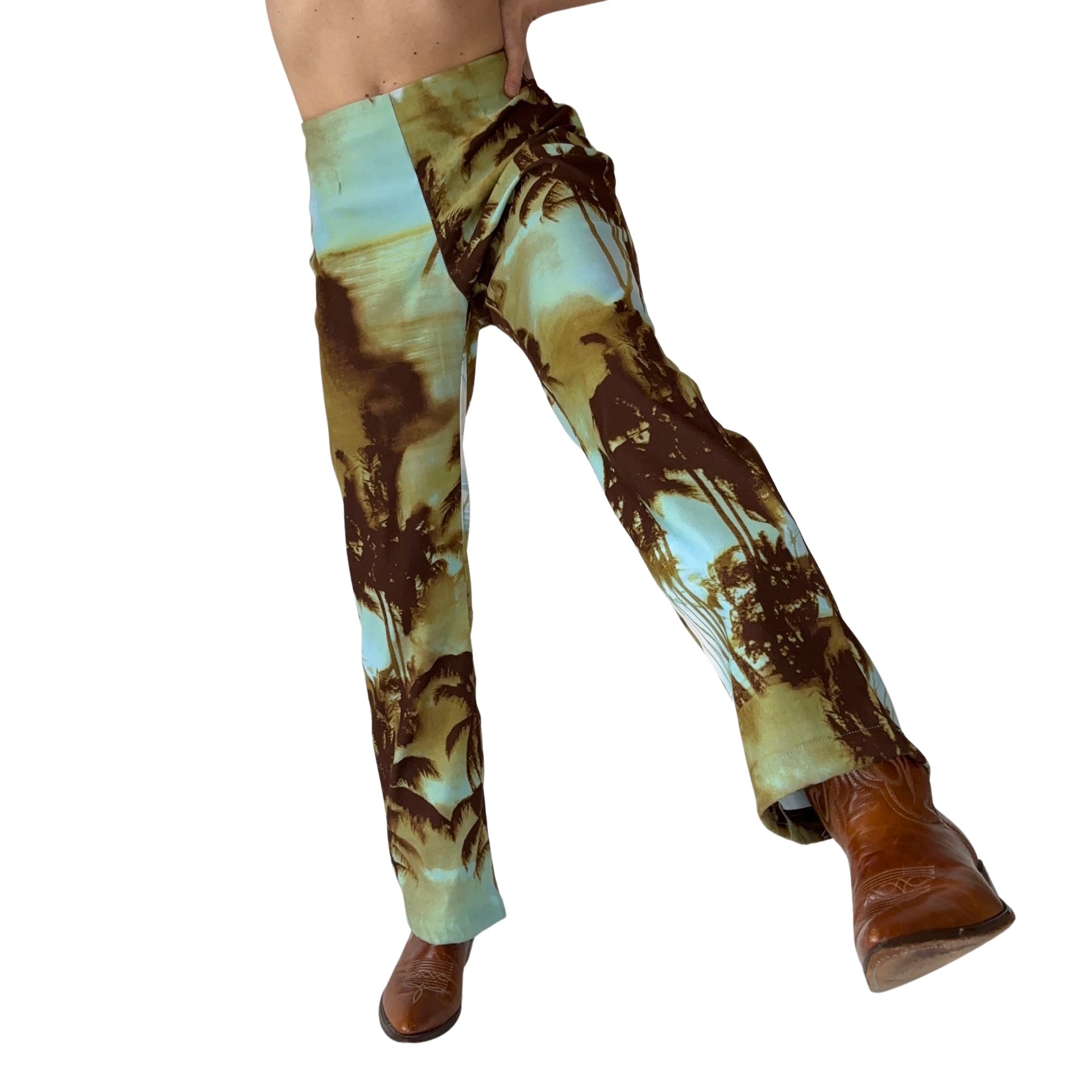 2000s Tropical Print Pants (M)