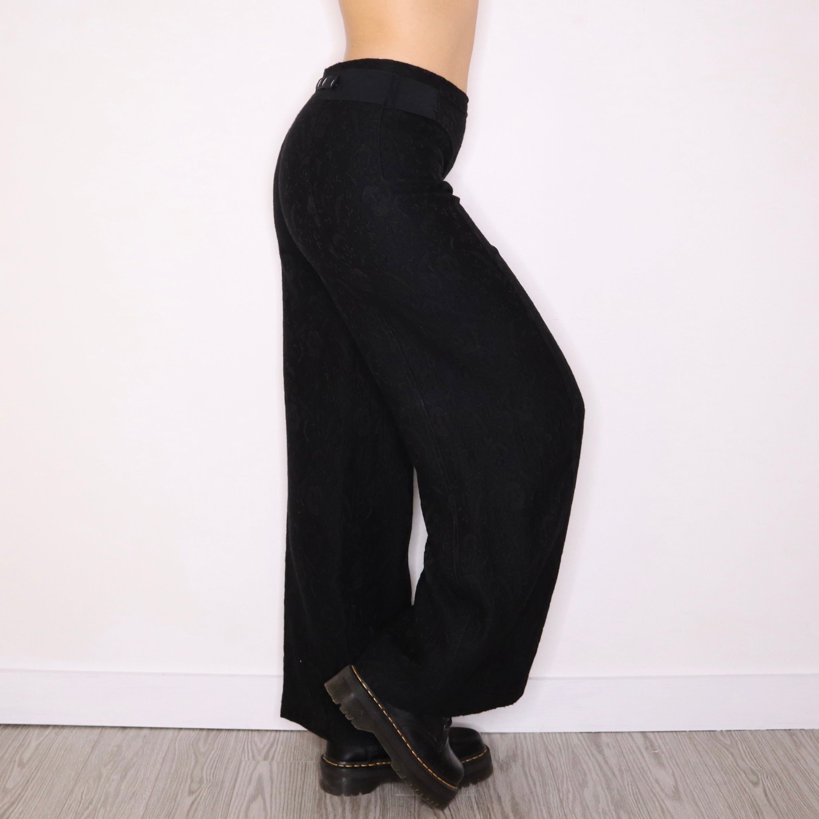 Y2K SARAH PACINI Black Wide Leg Pants (S)