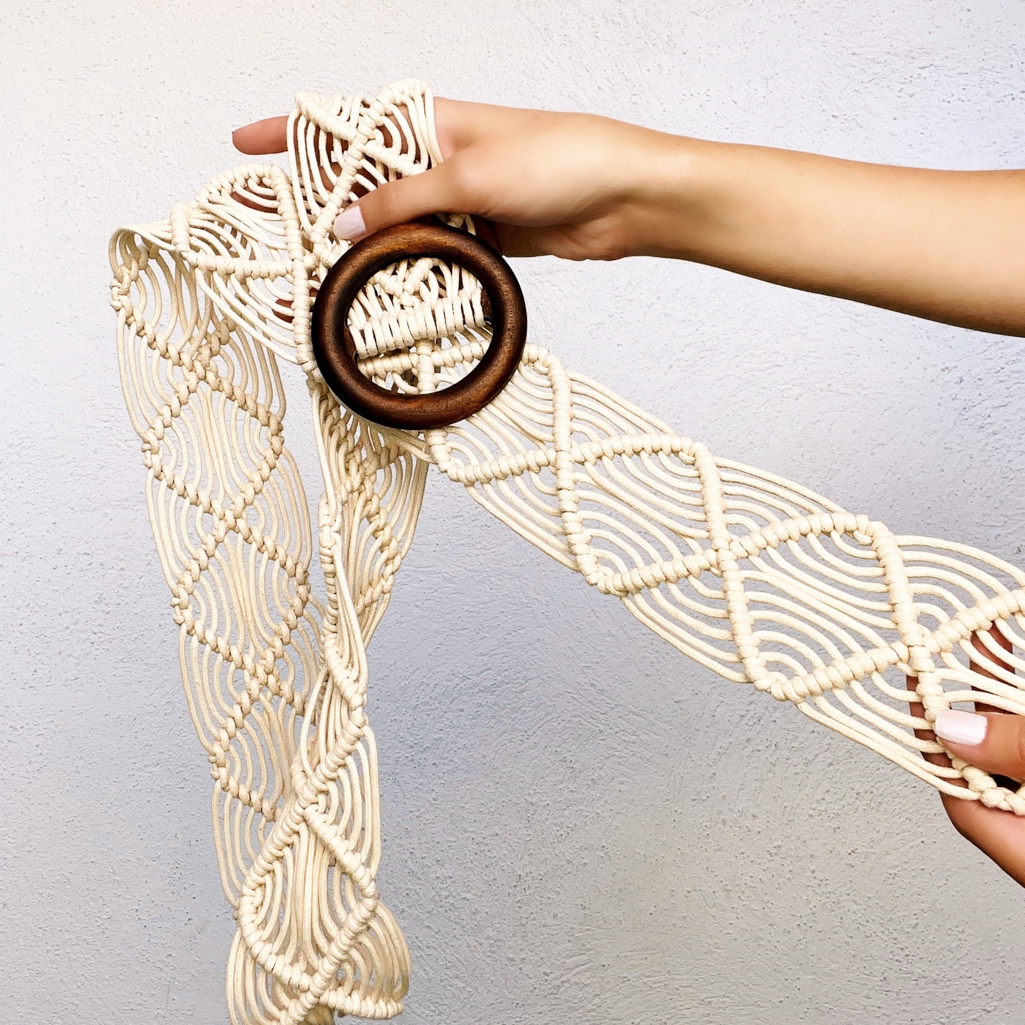 Creamy Macramé Belt