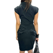 Vintage AllSaints Black Gothic Cotton Mini Dress (XS)