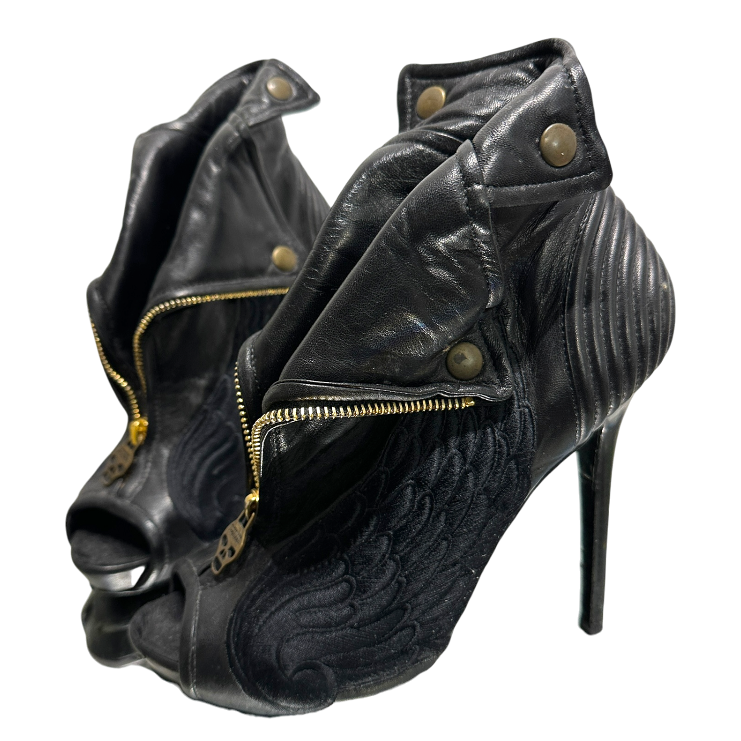 Vintage Alexander McQueen Skull Wing Stiletto Ankle Heels (UK 5 US 7 EU 38)