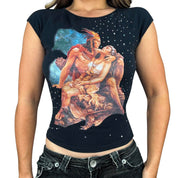 Voyage Passion Tribal Graphic Baby Tee (M)