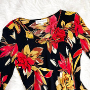 90s Floral Bell Sleeve Blouse (M)