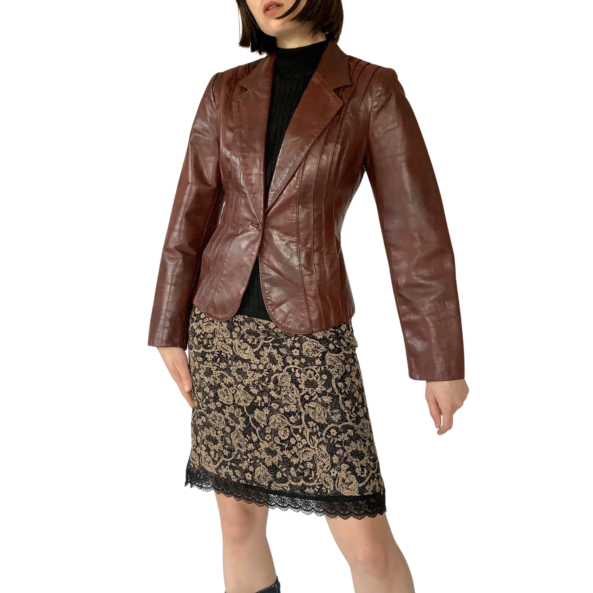Vintage 1970s Leather Blazer (S)