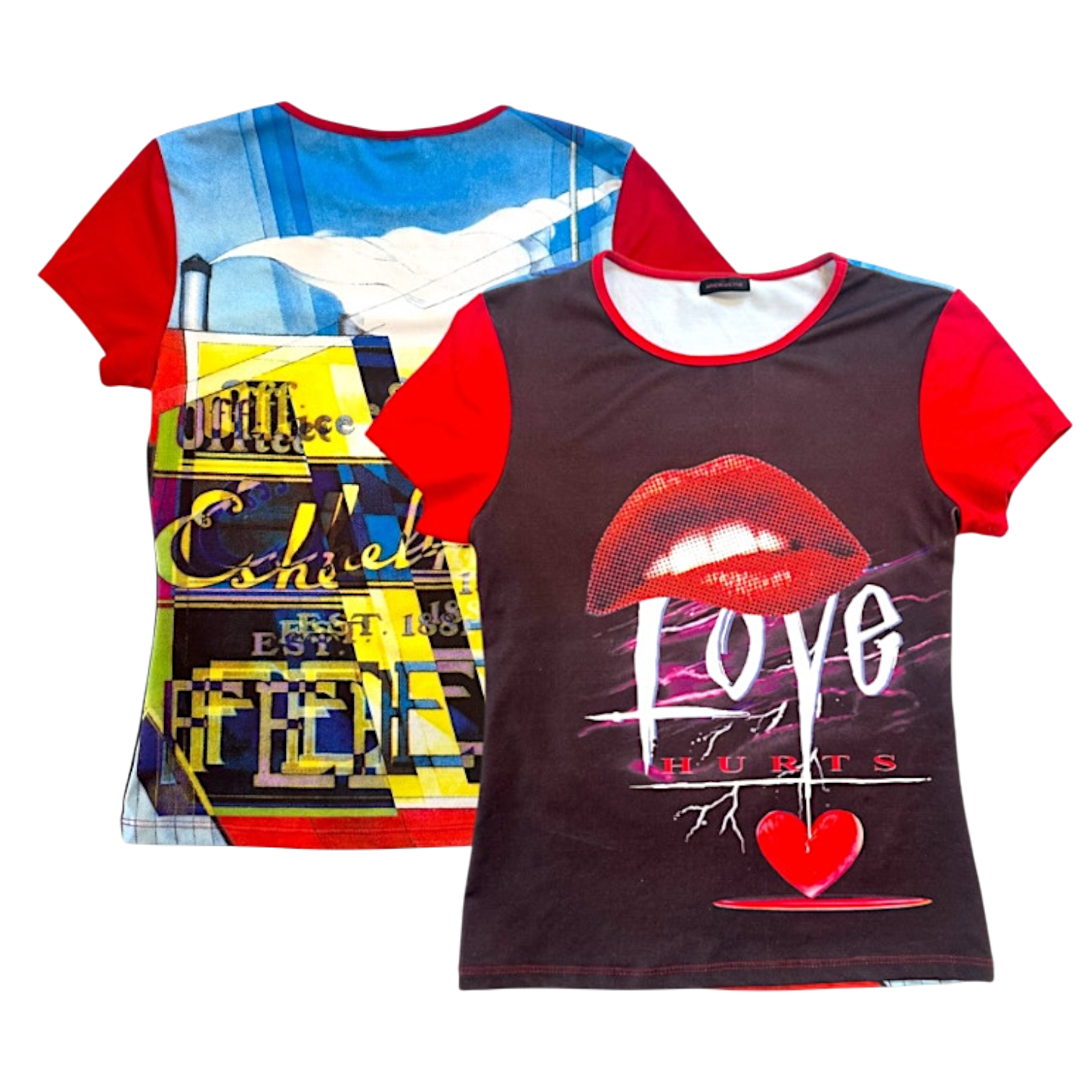 Y2K Digital Print Graphic Top (S)