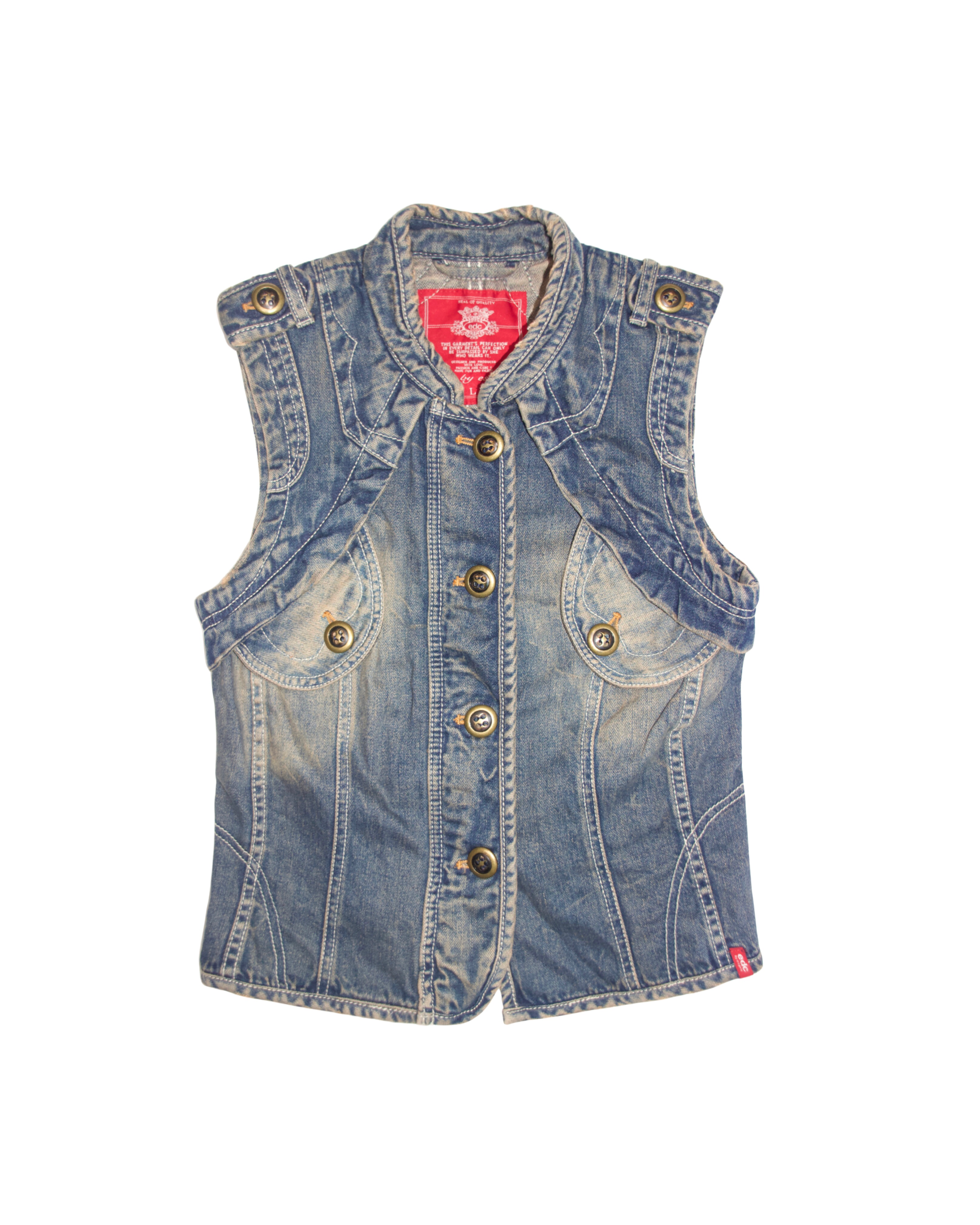 00s EDC Distressed Denim Vest (S)