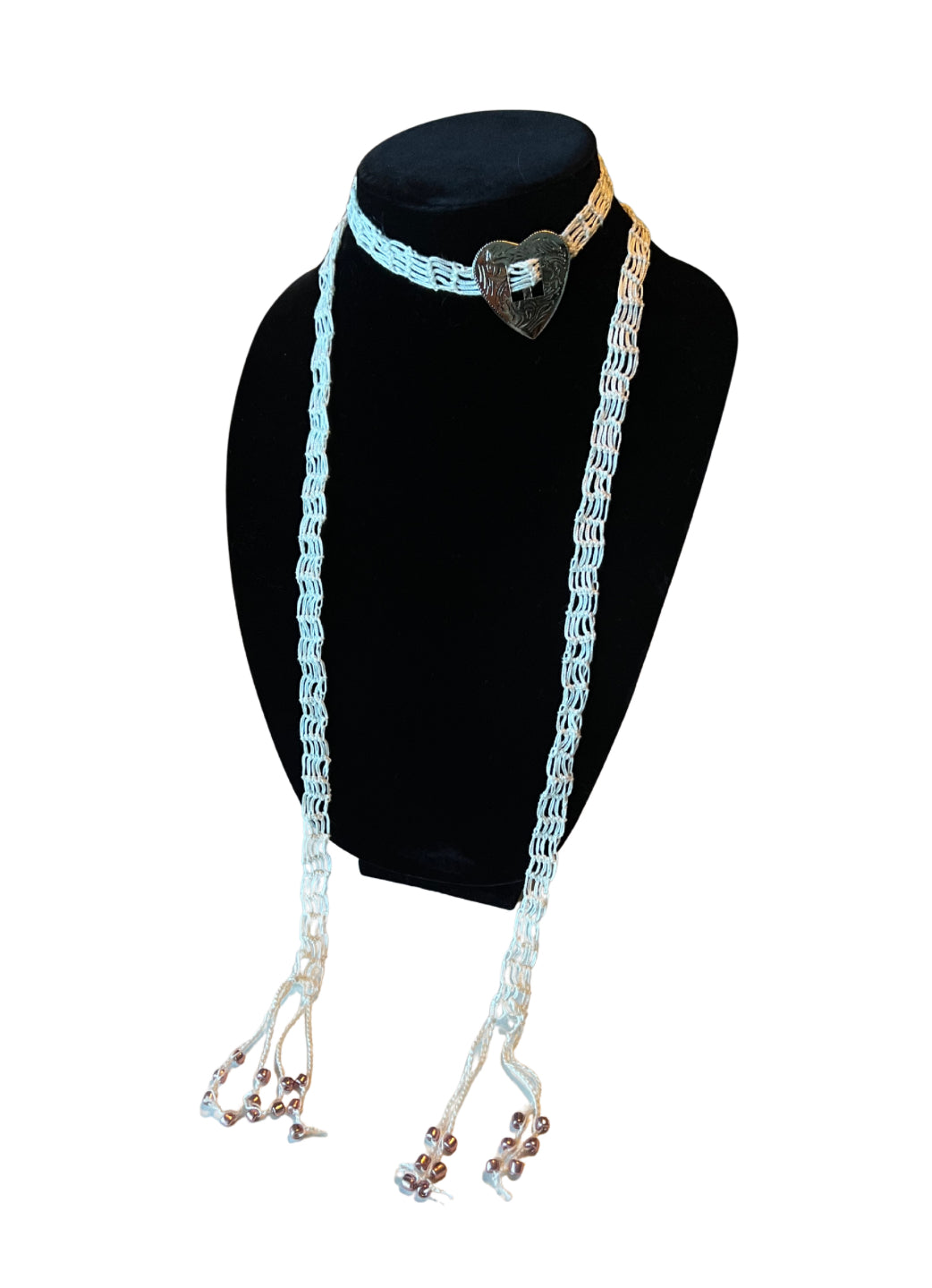 Heart Concho Buckle Fringe Scarf