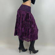 Whimsical Purple Low Rise Midi Skirt (S)