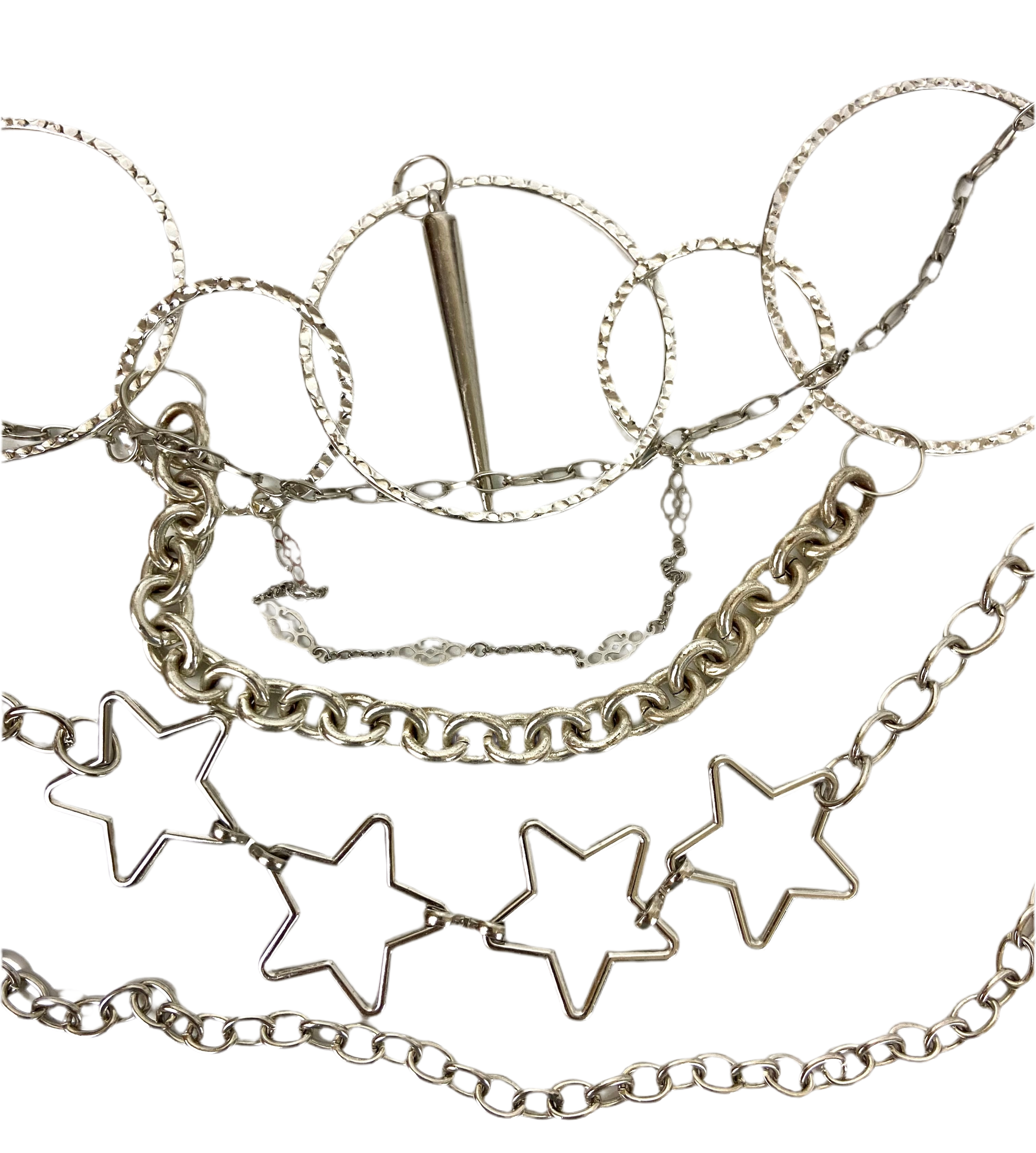 Circles 🔘 and stars ⭐️ layered chain belt