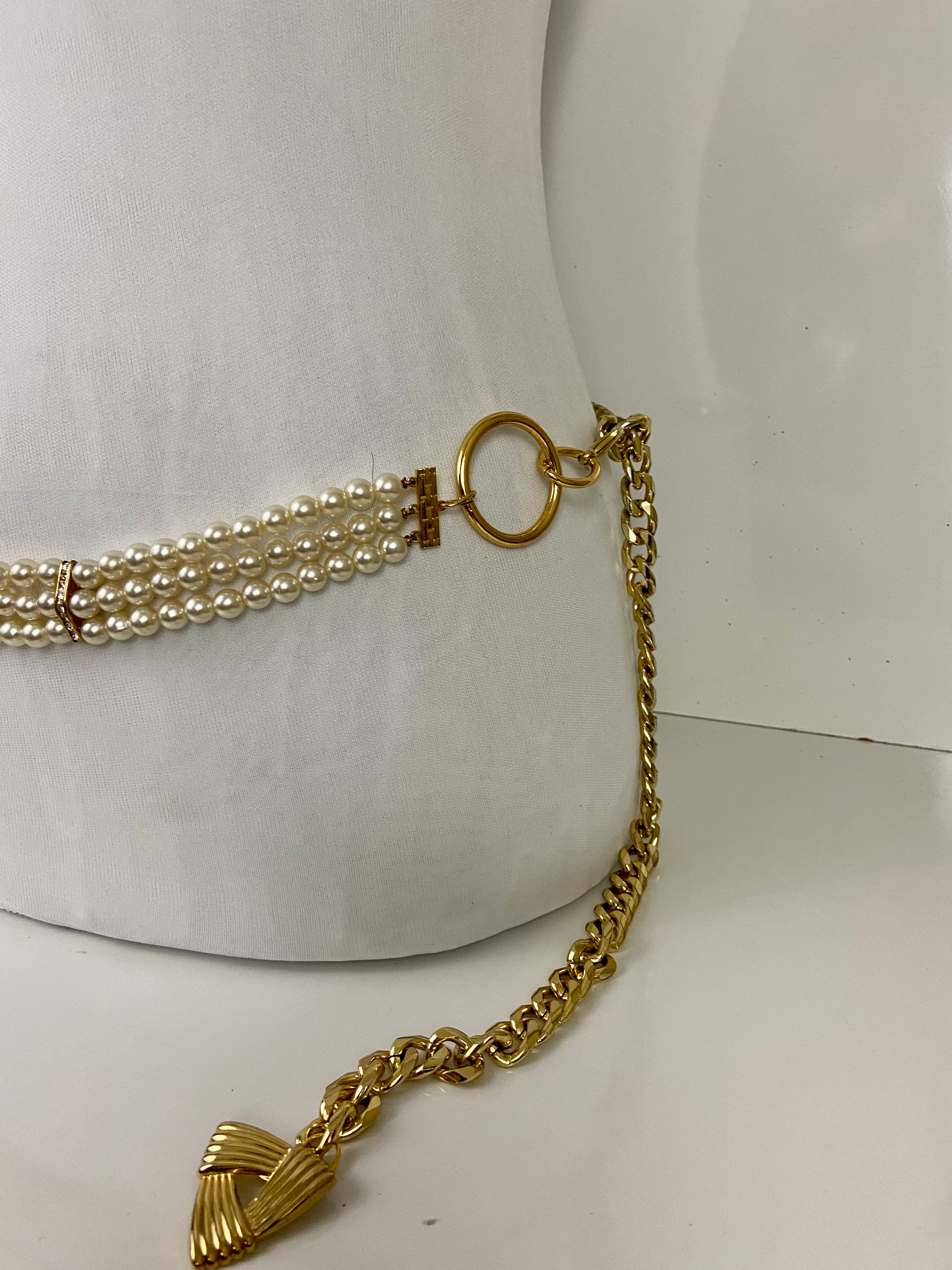 Pearl and gold belt