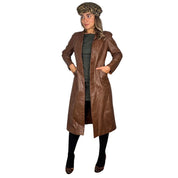 1970s Brown Leather Trench Coat (S/M)