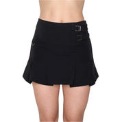 90s Italian Pleated Black Mini Skirt (S)