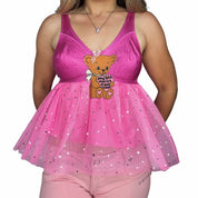 Tulle Teddy Bear Babydoll Top (M)