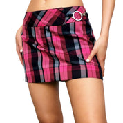 Pink & Black Plaid Mini Skirt (M)