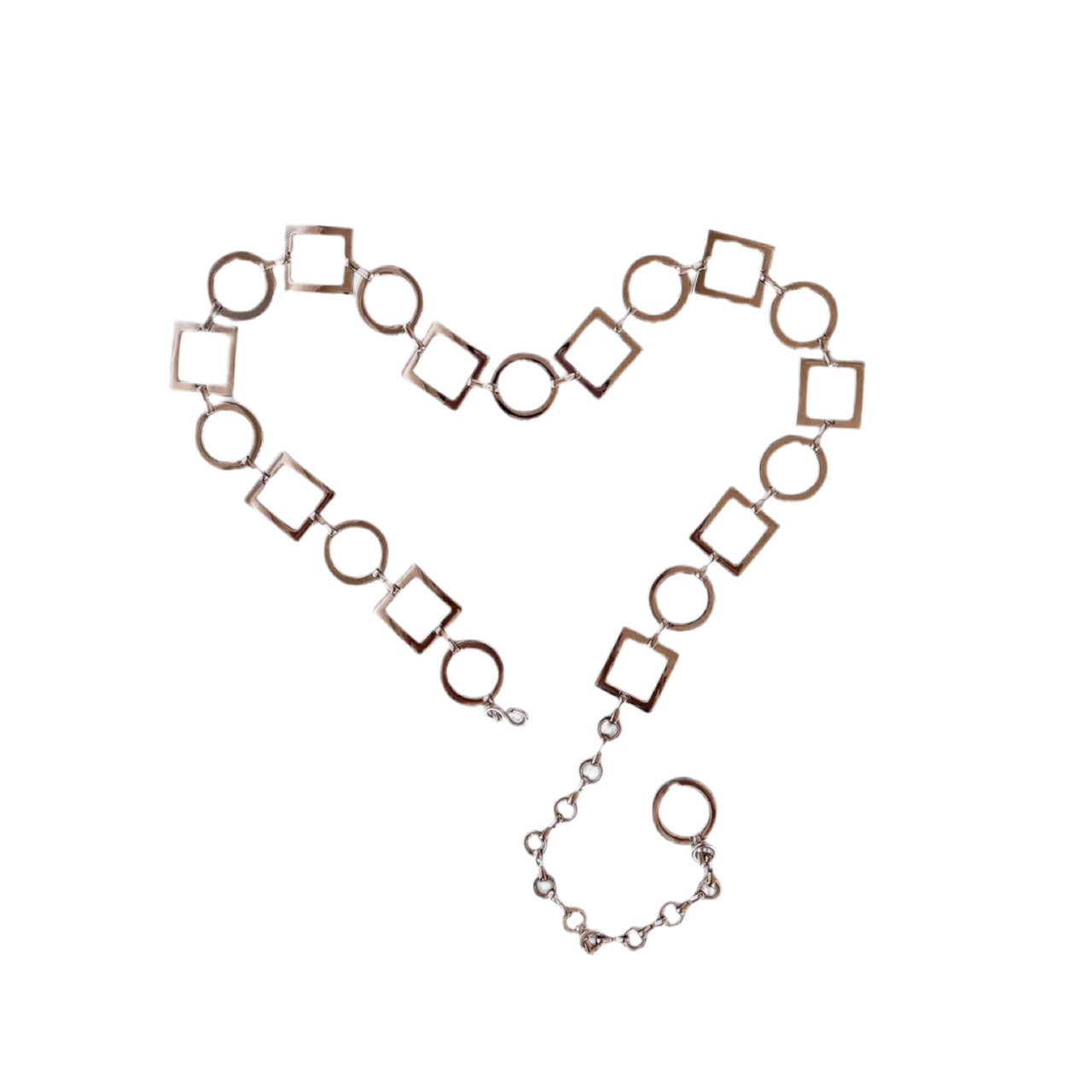 Y2K Silver Chain Belt (L/XL)