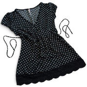 Y2K polka dot babydoll mini dress (S/M)
