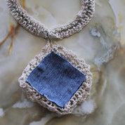 Crochet Pyramid Stud Necklace