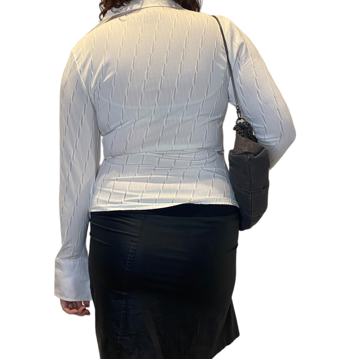 90s Dual Zip Up Mesh Office Shirt (M)