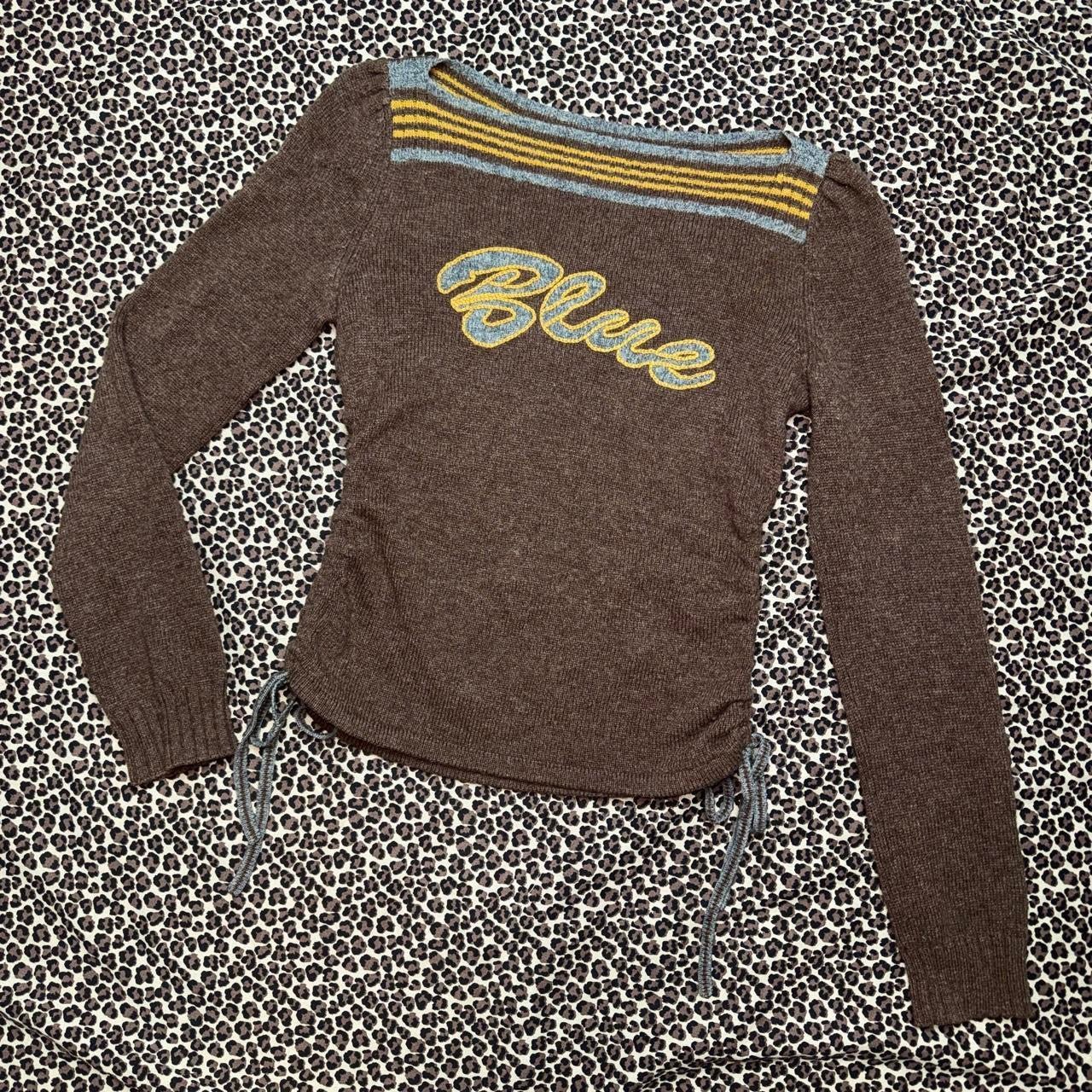 Burberry Blue Label Wool Logo Sweater with drawstring sides (S/M)