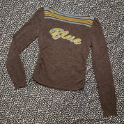 Burberry Blue Label Wool Logo Sweater with drawstring sides (S/M)
